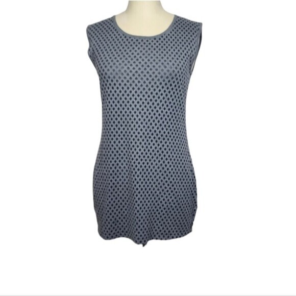 Victoria's Secret Tops - Victoria's Secret Diamond Print Gray Navy Blue Tunic Tank Top M